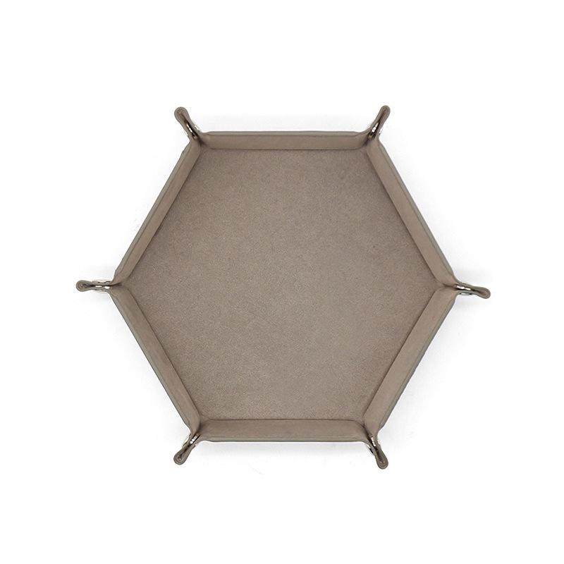 Hexagonal Velvet Dice Tray: Portable, Foldable PU Storage for Tabletop Games