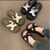 Fashion Women wear slippers outside the summer 2025 new all-in-one casual shoes muffin platform elevating sandals