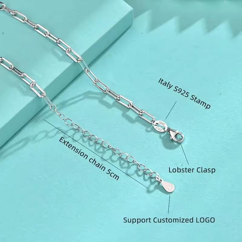Custom 925 Sterling Silver Italy Link Chain Set Lobster Clasp Adjustable Snake Bone Sweater Chains Necklace Fashion Jewelry