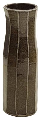 Shigaraki Ware Hechimon Flower Vase, Large, Purple Flame Chamfered Pattern, Ceramic, MR-11-7234