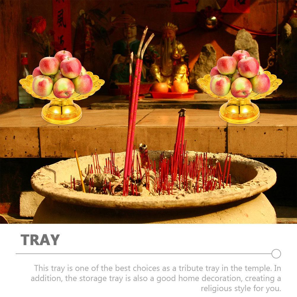 1 Piece Lotus Offering Plate Smooth Finish Fruit Snack Tray for Temple Use Vintage Buddhist Worship Supplies Easy Clean Design