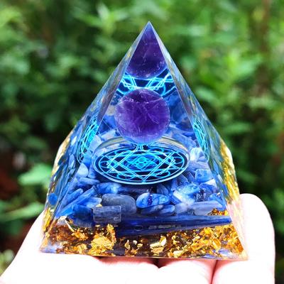 Přírodní krystalový generátor energie pyramida peridot ametyst reiki léčivá čakra pryskyřice pyramida egyptská dekorace dekorace do pokoje 1ks