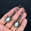 Larimar Earrings, 999 Copper Wire Wrapped Jewelry, Gemstone Earrings, Gift For Her Handmade Dainty Jewelry