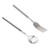 2pcs Telescopic Stainless Steel Cutlery Set Expandable Forks Spoons Accessories for For Grilling Roasting And Serving