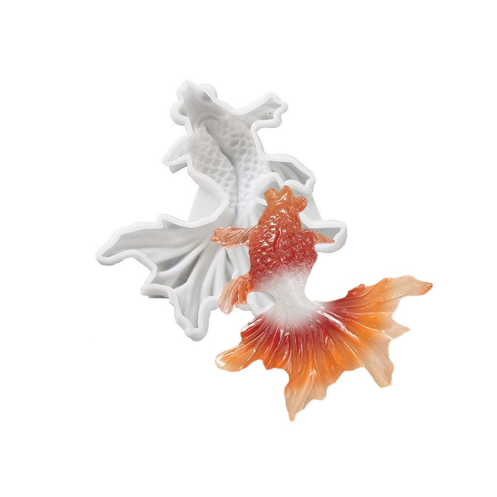 Goldfish Epoxy Silicone Mold Koi Fish Shaped Keychain Moulds Epoxy Resin Moulds for Ornament and Jewelry Crafting
