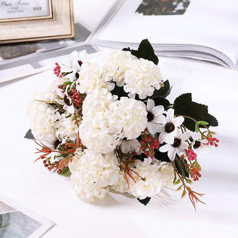 

15 Heads Fake Flowers Bouquet Artificial Flowers Plant Small Bunch Home Party Decor DIY Decoration Wedding Beautiful Fashion бежевый