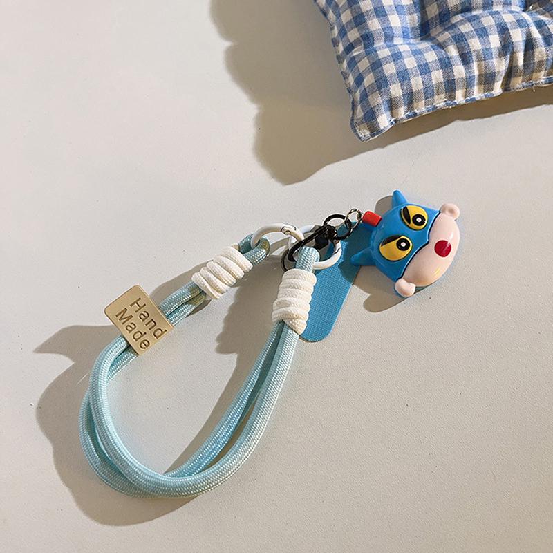 Cartoon Crayon Shin-Chan Phone Chain For Iphone For Samsung Huawei Xiaomi Anti-Lost Wrist Rope Strap Bag Decoration Keyrings