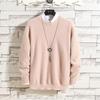 Men's Sweater Knitted Sweater Crew Neck Solid Color Loose Sweater Men's