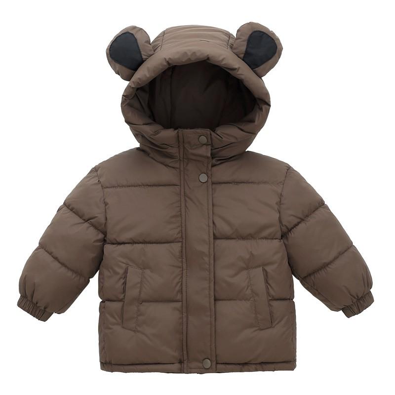 Kids Winter Warm Puffer Jacket With Hooded Design Boys Girls 3-8 Years Thick Lined Cotton Coat