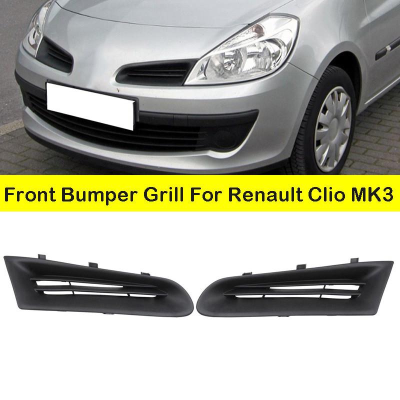 Grille de Pare-chocs Avant de Voiture Pour Renault Clio MK3 2005-2009 Grille Ouverte pour Phares Antibrouillard Prise d'Air Cache de Phare Antibrouillard