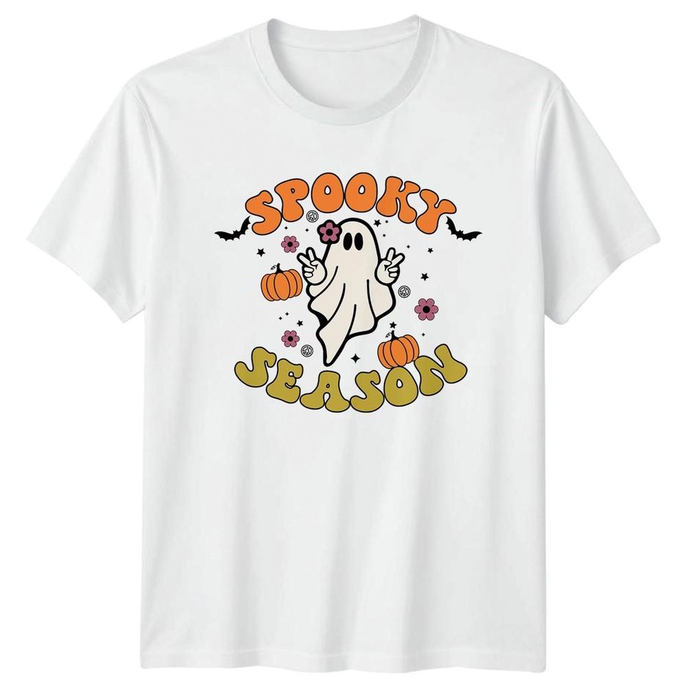 Spooky Season TShirt Retro Groovy Ghost Halloween Gift For Him And Her S