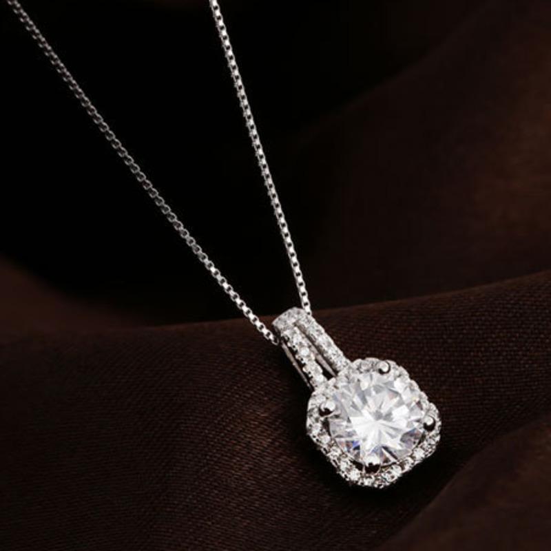 BELLA BOX Pătrat superb colier cu pandantiv elegant pentru femei farmec nunta logodnă pietre prețioase perle lanț claviculă cadouri feminine