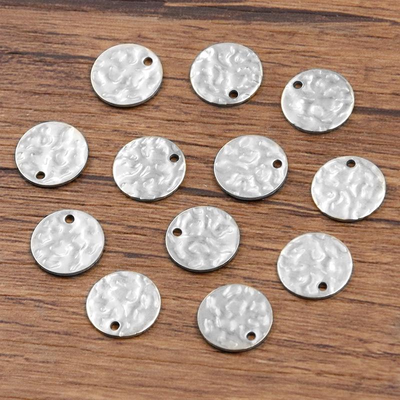 Stainless Steel Rippled Relief Beads for DIY Necklace Jewelry (6-12mm)