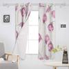 Pink Flower White Blackout Curtains For Living Room Bedroom Printed Window Treatment Drapes Home Decor