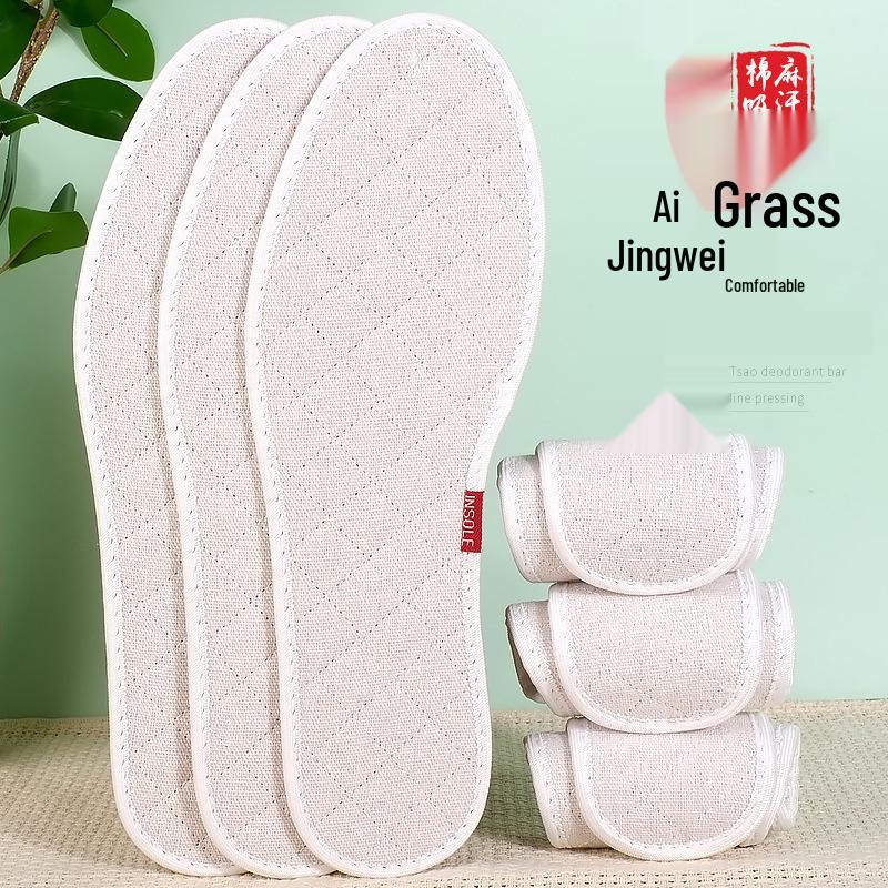 Breathable Linen Insoles for Men & Women - Sweat-Absorbing, Soft, Comfortable Canvas Sole