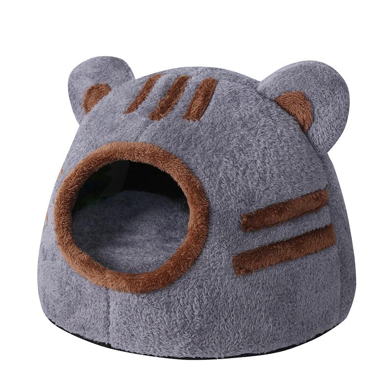 

Cat ears pet washable pet bed dog dual-purpose closed cat bed pet sleeping bag a warm winter accessory closed safe design S 32x30cm сірий