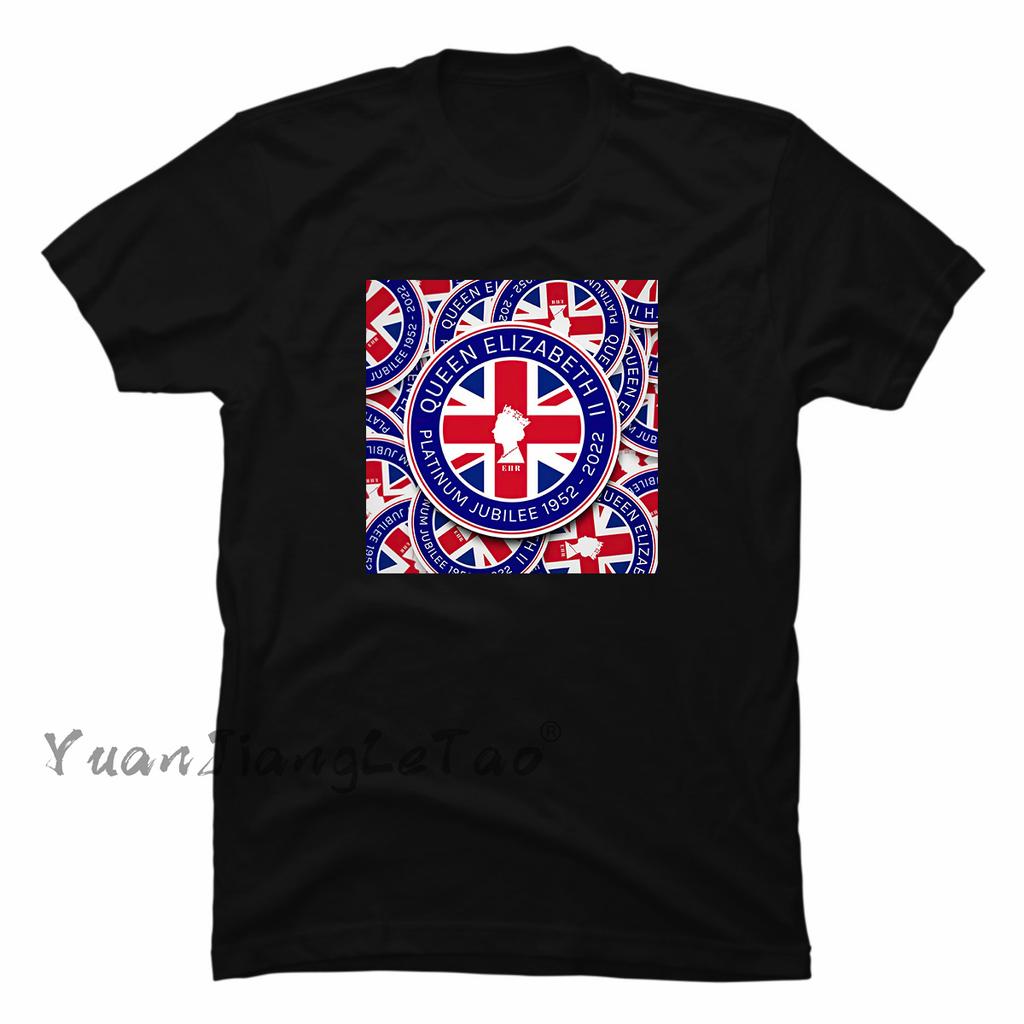 Queen 2022 Union Jack 70th Platinum Jubilee Tshirt Queen Elizabeth II Classic Tops Kawaii Corgi Dog Graphic Tops Unisex Shirt