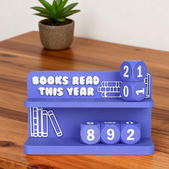 Reading Counter Bookshelf Decor Book Read This Year Ornament Yearly Reading Record Reading Challenge Tracker Gift for Book Lovers