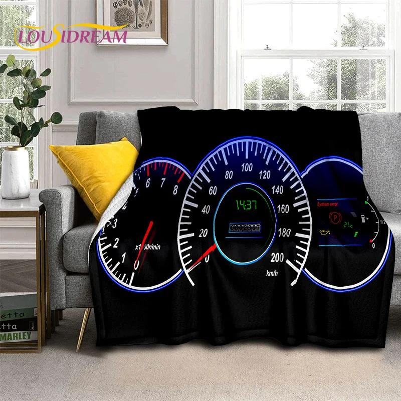 3D Car Dashboard Machine Control Screen Racing Soft Flannel Blanket for Beds Bedroom Sofa,Throw Blanket for Outdoor Leisure Nap