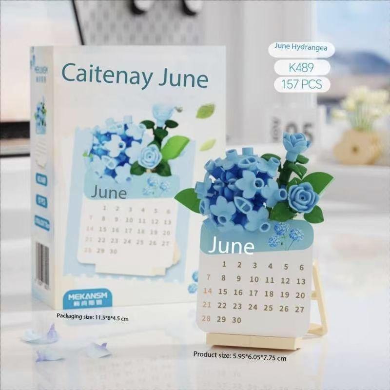 Non-Toxic Succulent Plant Building Blocks 3D Puzzle Calendar - Educational Stem Toys For Children Kids Students Creative Desktop Decor
