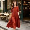 Vestido de Verano para Mujer Talla Grande Boho Manga Corta Cuello Redondo
