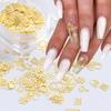 Celebrate Christmas Golden Nail Sequins Paillette 3D Metal Nail Art Charms Decoration Snowflake X'mas Boots Trees Pack