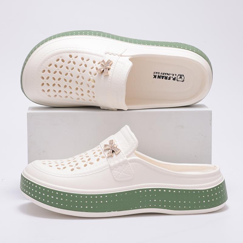 Fashion Kidmi Summer Women Slippers New EVA Round Head Clogs Flat Closed-toe Slippers Beach Slippers Thick Soles Slides Fitted Women Men