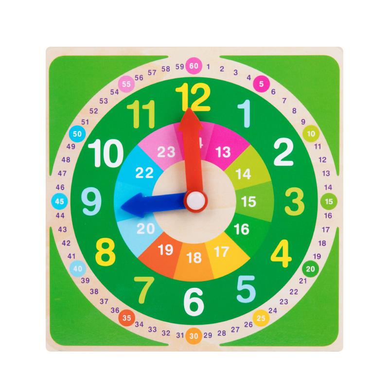 Children Montessori Wooden Clock Toys Hour Minute Second Cognition Colorful Clocks Toys For Kids Early Preschool Teaching Aids