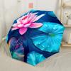 Stained Glass Carnivorous Plant Portable Automatic Umbrella Folding Umbrella with 8 Ribs Durable Plastic & Iron for Outdoor Daily Use