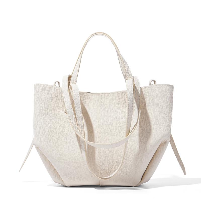 Top-Grain Cowhide Leather Large-Capacity Women's Tote Bag, Versatile Minimalist Smiley Face Handbag Bag Luxury Designer Wing Bag