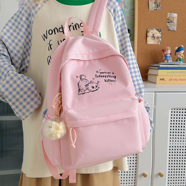 Large Capacity College-Style Backpack for Girls - Perfect for Junior High To University Students and Casual Travel.