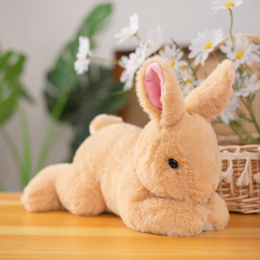 Simulation rabbit doll plush toy lying rabbit doll soothing throw pillow sleeping rag doll birthday gift girl