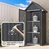 YODOLLA Garden Shed with Base and Lockable Lock, Galvanised Steel, 86 x 55 x 178 cm, Dark Gray