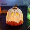 Unieke Halloween Cadeau-ideeën Verlichte Geest Pompoen Decoratie, Vintage Afneembare Lamp met Hars Ornament LED Kaars voor Keukentafel Schouw