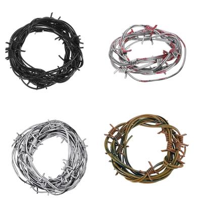 Fake Rusted Barbed Wire Decoration Plastic Barb Wire Props Christmas Tree Hanging Decoration for Christmas Western Party