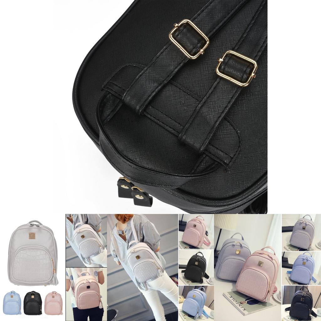 Elegant Women Pu Leather Braided Backpack With Adjustable Straps For Daily Use