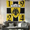 AEK Athens F.C logo Wall Hanging Printed Fabric Blanket Decorative Tapestries for Bedroom Living Room Home Decor