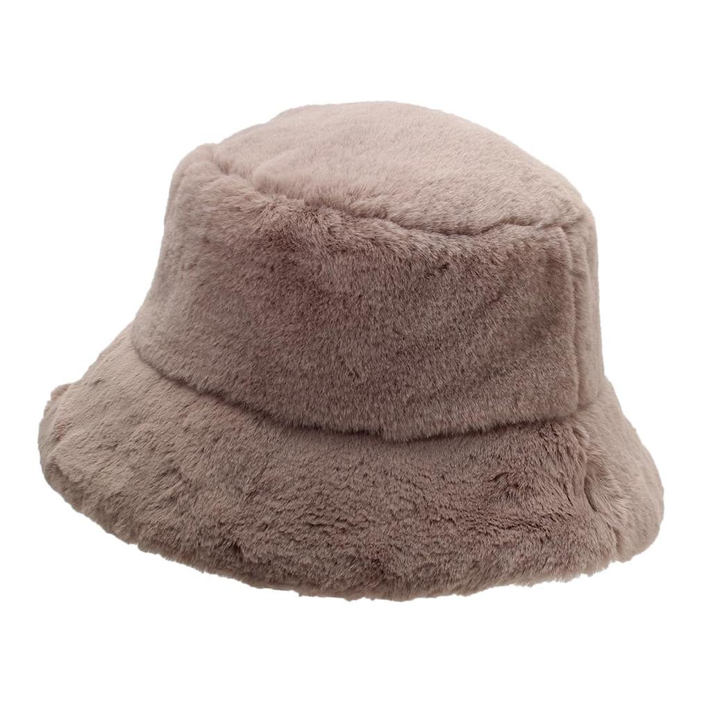 Fur Bucket Hat for Available In and and Solid Product Women's Fall/Winter, Black, Mocha, Ivory. Warm, Thick, Colors. Code Chat0796-mo /