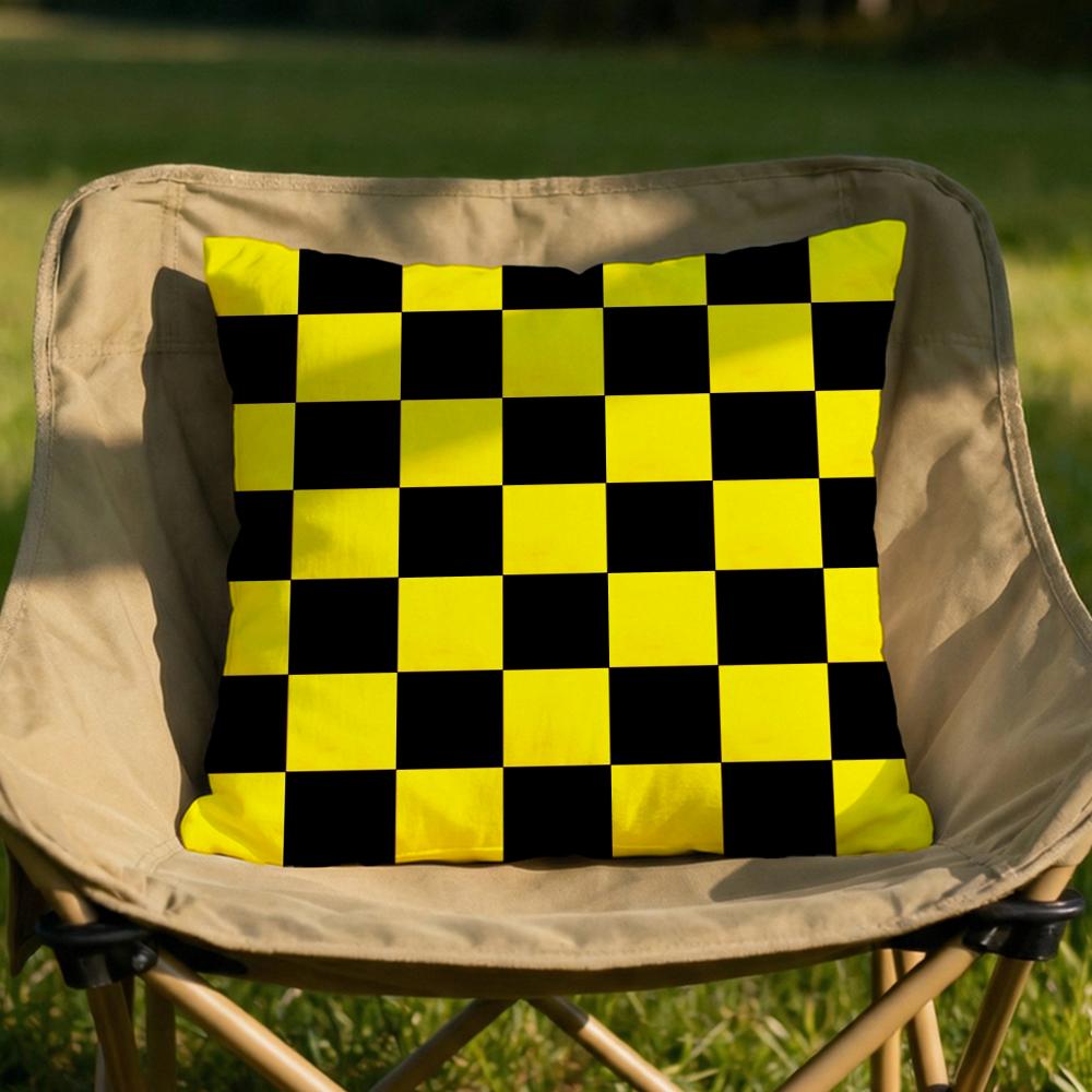 Classic Checkered Square Cushion Cover Soft Reversible  Durable Pillow Cover  MultiScene Use for Home  Car Daily Comfort