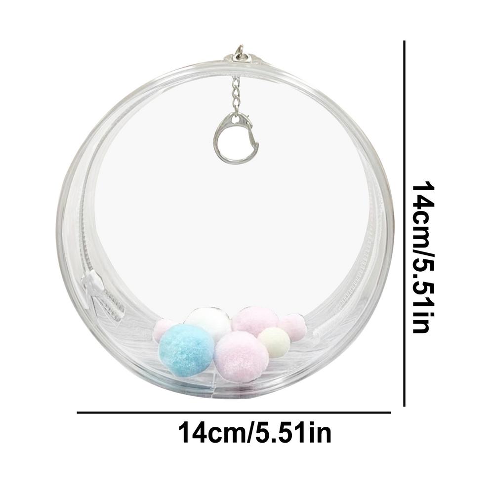 Mini Transparent Doll Display Bag Round Doll Carrying Case Dustproof Doll Pouch Figure Storage Box for Showing Off Small Figures