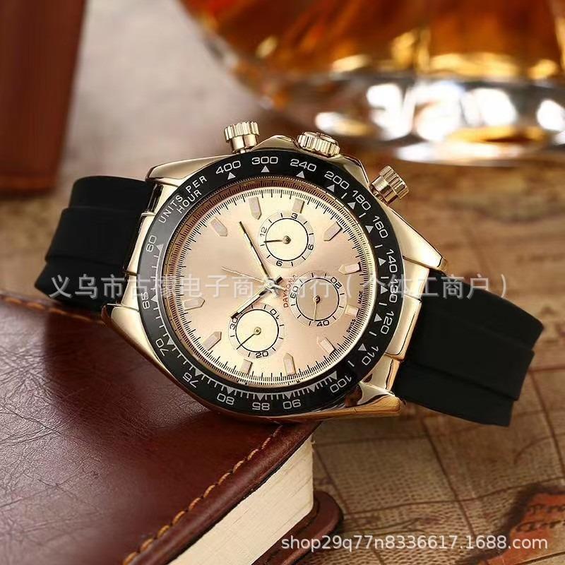 שעון קוורץ Laojia Daytona שלוש עיניים שש מחוגים רצועת פלדה עדינה סרט דבק מוצרי שעון