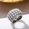 Luxury Cubic Zirconia Crystal Ring For Women Trendy Party Accessory Versatile Finger Ring Surprise Gift Ladies Jewelry