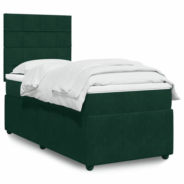 Maison Exclusive - Sommier à lattes de lit et matelas Vert foncé 80x200 cm Velours