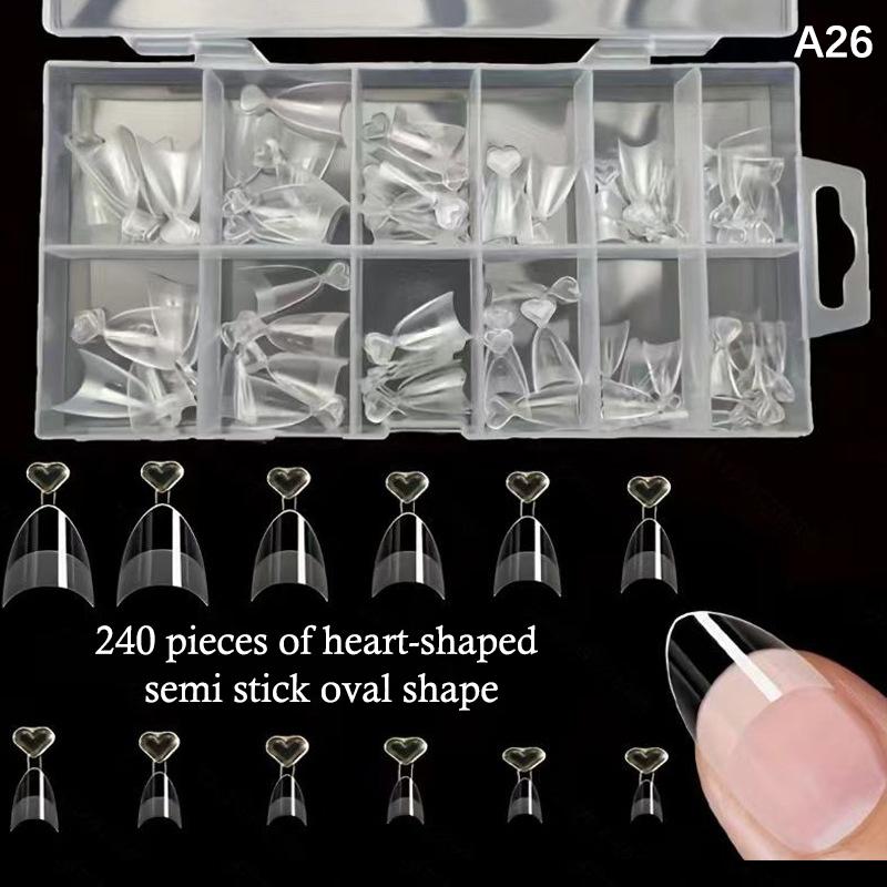 120/240/330/600 ks měkkých gelových tipů na nehty, polomatné průhledné tipy na nehty, předtvarované umělé tipy na nehty pro prodlužování nehtů, manikúrní nástroje