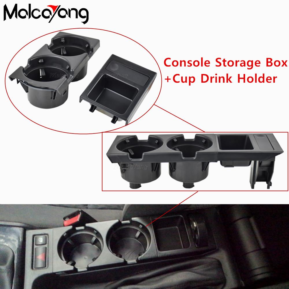 Consolă centrală neagră pentru mașină Suport pentru pahare de apă Suport pentru sticla de băuturi Tavă pentru monede pentru Bmw Seria 3 E46 323i 318I 320I 98-06