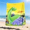 1pc Dinosaur Adventure Throw Blanket Polyester Fiber, Lightweight Flannel, Soft & Warm, All Season Use for Outdoor, Camping Digital Print