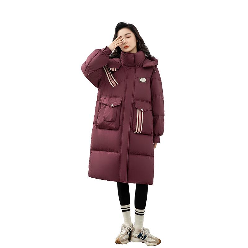 YAYA Women's 2024 Long Hooded Down Jacket