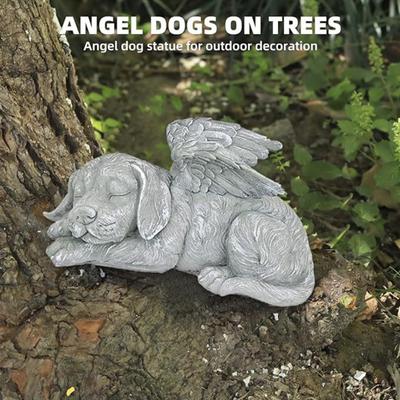 Personalisierte Engel Katze Gedenkstatue Harz Haustierskulptur mit Engel
