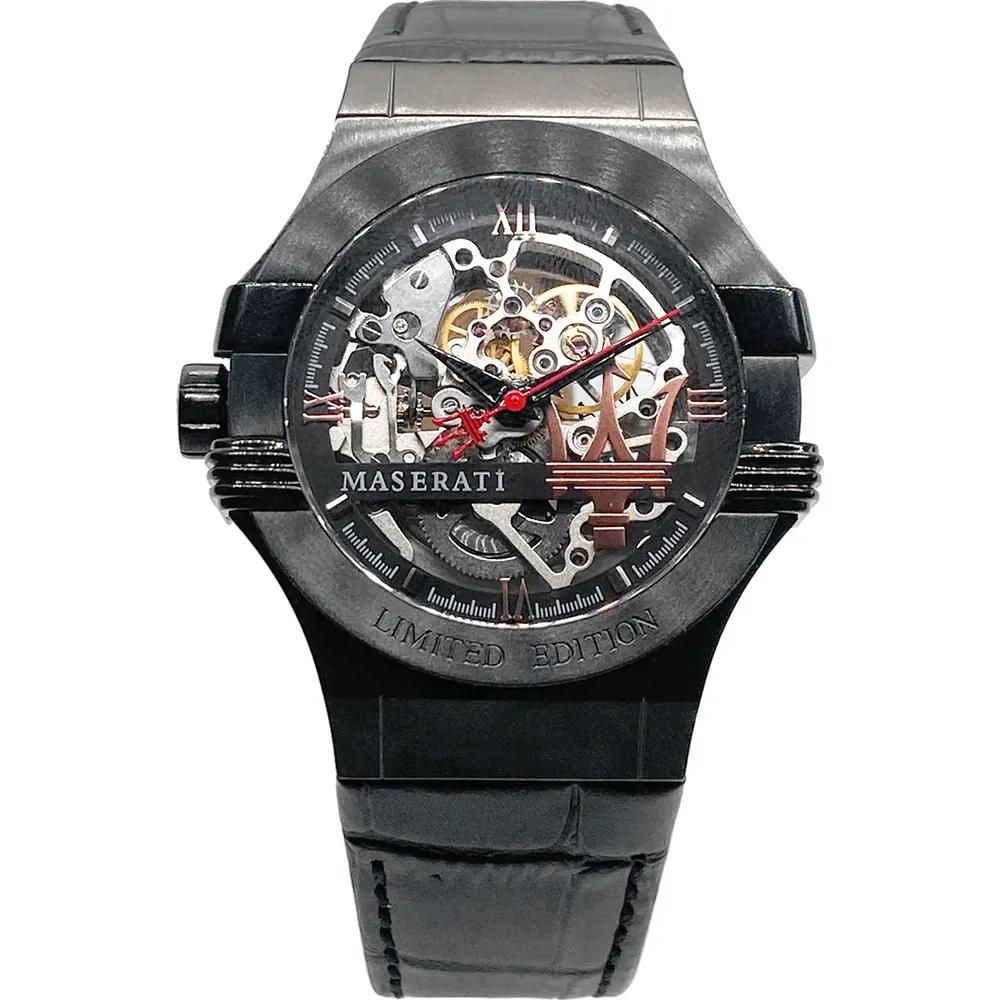 

Maserati Potenza Black Leather Black Men s Quartz R8821108021 чорний