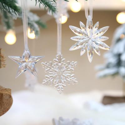 Heiß verkaufende Acryl Schneeflocken Lichterkette Eiszapfen Weihnachtsbaumdeko
